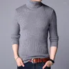 Sweaters masculinos Autumn Winter Reting Knit Pullovers Men 2023 Mangas compridas de cor sólida de cor sólida no pescoço de pescoço trecho