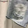 Jeans masculin Supzoom Arrivée Ulzzang Summer Match Longueur Zipper Fly Stoashed Camouflage Patchwork Jeans Shorts Men 230812