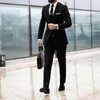 Erkekler Takım Kostüm Homme Black Business Man Blazers Düğün Erkek Kıyafetleri Son Tasarımlar Damat Smokin Klasik Terno Maskulino 2 Piece