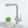 Drinking Filtered Water Kitchen Faucet Kitchen Sink Tap Pure Water Kitchen Mixer Tap Brass Hot and Cold Deck Mounted 360 3 Ways