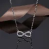 2023 Fashion Custom Designer Simple S925 Sterling Silver Charm Rhinestone Love Heart Pendent Infinity Heart Necklace Chain