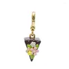 Chaines Glaçage en gros Glaze Chocolate Triangle Cake Pendant Fleur Sandwich Sac Keetchain Sac Accessoires pour femmes