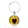 Keechhains Europe and America Retro Sunflower Time Accessori per il portachiavi placcati