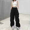 Spodnie damskie Capris Y2K Women Streetwear Technwear Cargo Korean Harajuku workowate spadochron dla mężczyzn dresowych pachnom szerokie joggery nogi ubrania 230812