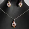 Collier Boucles d'oreilles Set Charmoment Jewelry Bohemia Multicolor Zircon Cercle Cercle Pendre Jewellery Jewellery Party Gift