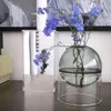 Vaser rund glas vas krukut dekoration nordisk stil dekorativ vas hydroponic terrarium arrangemang container blommor bord vas 230812