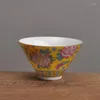 Tumblers Ceramic Enamel Master Cup Bamboo Hat Tea Set Large Full Flower Multi Bowl Single