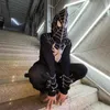 Męskie bluzy bluzy Hip Hop Amerykalizm Dark Spider Print Y2K Zip Up Hood Cardigan Pełna sieć mężczyźni moda gotycka odłogowa luźna bluza z kapturem streetwear 230812