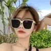 Black frame for women in summer 2023 new trendy sunglasses UV resistant mesh red style slimming and high-end feel ins