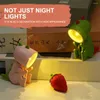 Lâmpadas de mesa LED Night Light Mini Cute Pet Ins Gream Presente Cartoon Folding Lâmpada Crianças Bedance Bedroom Decoração de vida