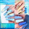 مجموعات فن الأظافر تلتقي عبر Glitter Blue Series 6pcs Polish Polish Set Kit Semi Semi Soak Off UV LED Lacque