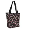 Sacs à provisions Pink Chog Parttern Tote Tote Women Fashion Canvas Afficier Bacheur de grande capacité Sac à main