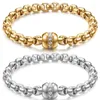 Braccialetti di collegamento Zorcvens Vintage Zircone Magnetico Bracciale in Gold Colore inossidabile per donne Regali di gioielli da sposa coppie eleganti