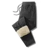 Men's Pants Lamb Fleece Casual Plus Thickened Cotton Sports Windproof Warm Leggings Outside Wear Straight 7Xl