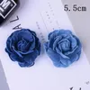 Fleurs décoratives 5pcs Small Camellia DIY Denim Fleur pour le mariage Scrapbooking Scrapbooking Headress