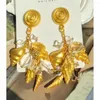 Dingle örhängen koppar metall conch tassel stor droppe stor örhänge för kvinnor smycken 2023 vintage överdriven europeisk och amerikan