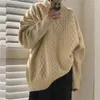 Женские свитера Винтажный свитер бабушка негабаритная коричневая зимняя одежда Женская корейская уродливая осенние пуловки цветочные трикотаж