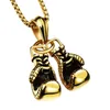Chains Womens Necklaces Boxing Color Titanium Pendant Charm Glove Fashion For Men Gold Fitness Pair Mini Alloy Steel Jewelry Necklace