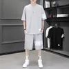 Roupas masculinas ROPA ROPA MEN ROUPAS COREA MODA MODA MONS Roupos de designer de verão 2 Peça homens roupas de manga curta de manga curta