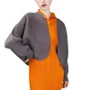 Women's Jackets Fashion Pleated Short Jacket For Women High-End Loose Fitting Bat Sleeved Shawl Clothing Cardigan Tops Versatile Miyake 1225