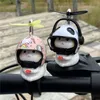 Decorative Objects Figurines Bicycle Cat Helmet Bamboo Dragonfly Car Motorcycle Handlebars Propeller Decorations for Bike Riding Equipment Auto 230812