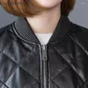 Lederen jas voor dames echte vrouwen 2023 Autumn Witner Sheepskin Coat vrouwelijke korte motorfiets bommenwerperkleding
