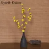 Flores decorativas de estilo chinês Planta artificial Flum flor de seda pequena cereja de inverno Casamento vermelho Casamento