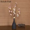 Flores decorativas de estilo chinês Planta artificial Flum flor de seda pequena cereja de inverno Casamento vermelho Casamento