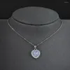 Pendant Necklaces 2023 Blue Color Heart Silver On The Neck For Women Anniversary Christmas Gift Jewelry Wholesale X6471b