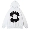 Men's Hoodies Sweatshirts Vintage Teeth Hoodie Streetwear Hip Hop Retro Embroidery Patch Washed Hooded Sweatshirt Y2K Men Women Fashion Loose Hoodies 230812