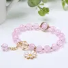 Link Armbanden Sweet Crystal Flower kralen armband voor vrouwen schattig ins ontwerp roze zonnebloem armband mode sieraden meisjes geschenk pulsera