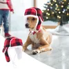 Dog Apparel Dog Accessories Pet Christmas Hat Party Dressing Supplies Top Hat Plaid Printing Christmas Hat Knitting Dog Helmet 230812