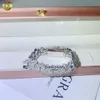 Qualitätspass Diamond Tester 925 Sterling Silber Baguette Kubanische Verbindung Kette ICED 15 mm kubanisches Kettenarmband