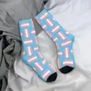 Men's Socks Transgender Flag Lgbt Pride Harajuku High Quality Stockings All Season Accessories For Man's Woman's Christmas Gifts