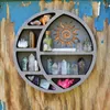 Objets décoratifs Figurines Décor pour l'huile essentielle en cristal Nursery étagère de lune en bois salon rustique Rack d'affichage mur suspendu chambre de rangement maison 230812
