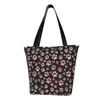 Sacs à provisions Pink Chog Parttern Tote Tote Women Fashion Canvas Afficier Bacheur de grande capacité Sac à main