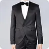 Erkekler Takımlar Vintage Black Mens Akıllı İş İnce Fit Düğün Smokin Damat Giyim Ternos 2 Parça Pantolon Kostüm Homme