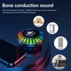 Tragbare Lautsprecher Knochenleitungs -Soundbox HiFi Stereo -Soundatmosphäre Licht 400 -mAh Batterie Wireless Mini Subwoofer Bunte Geschenke für Männer Frauen x0813