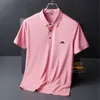 Мужская рубашка для гольфа Polos J Lindeberg для мужчин. Случайный короткий рукав летний ледяной шелк, дышащий для футболки, спортивные гольф -топы 230812