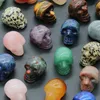 Hallowmas da 25mm Ornamenti di pietra di cristallo naturale cranio Chakra intagliato Reiki Guarigione Quarzo Minerale Minerale Decorazioni per la casa.