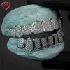 Op maat gemaakte hiphop sieraden grillz boven- of bodem zichtbaar 925 sterling zilveren tanden mond volledig ijsje uit vvs moissanite grillz