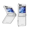 Luxury Plating Transparent Vogue Phone Case för Samsung Galaxy Folding Z Flip3 Flip4 Flip5 5G Fullt skyddande elektroplatta Klar vikskal med gångjärnsskydd