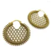 Boucles d'oreilles cerceaux entièrement découpées en métal en mesh pour femmes bijoux vintage