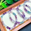 Strand Natural Florite Florite Facedoct Crystal Bead Bracciale Women Reiki Healing Bangles Bangles Gioielli per regalo femminile 1pcs