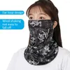 Scarves Camo Cover With Ear Loops Dust Wind Sun Protective Anti-UV Silk Outdoor Neck Gaiter Scarf Bandana Breathable Hiking