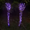 Andra evenemangsfestartiklar LED Light Up Skeleton Arm Hand Halloween Party Outdoor Home Garden Yard Lawn Decoration Haunted House Horror Props Waterproof 230812