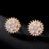 Unisex Fashion Earrings Studs for Men Women Earrings Yellow White Gold Plated Bling CZ Stud Earrings Nice Gift