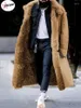 Trench maschili da uomo Pulabo Y2K inverno inverno a vento Solido pelliccia pelliccia fitta giacca di moda casual