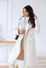 Casacos de trincheira feminina Moda Ladies Casual sobretudo outono de inverno Office Long Coat manga com femme lã de femme dupla femme