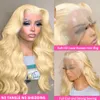 30 Inch 13x4 Body Wave 613 Honey Blonde Lace Front Human Hair Wig Brazilian Colored 180%density 13x6 Water Wave Lace Frontal Wigs for Women